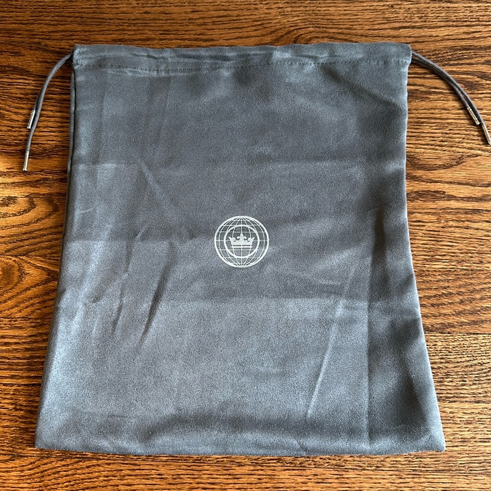 Peter Millar Gray Silver Suede Shoe Dust Travel Bag